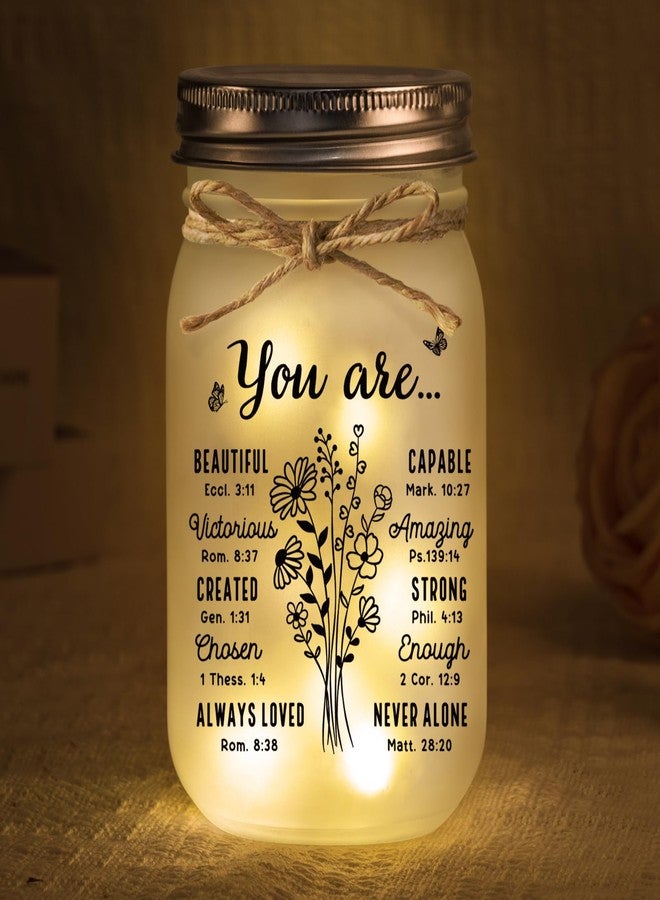 BeneCharm Christmas Christian Gifts for Women, Christian Mason Jar Night Light, Christmas Birthday Gifts for Women, Inspirational Religious Presents for Sister, Friend, Mom, Daughter - Image 1